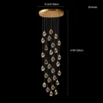 Dimensions and size guide for a 28-head D23.6 inch raindrop chandelier
