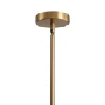 Solid gold finish metal ceiling canopy and mounting rod, compatible with both flat and sloped ceilings.