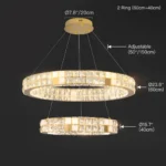 Dimensions Guide for 2-Ring Modern Chandeliers for Foyer (23.6" + 15.7")