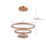 3-Ring Chandelier Adjustable Height and Size Guide