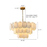Size 2 dimension guide for alabaster chandelier Width 32 inch Height 17 inch