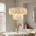 Minimalist alabaster pendant light fixture for contemporary apartment interior decoration