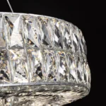Detailed View of Sparkling K9 Crystals on a Chrome Crystal Chandelier