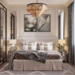 Cascading Chandelier with Clear and Smoky Brown Crystal Prisms
