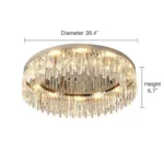 Flush Mount Chandelier 39.4 Inch Diameter and Height Specifications