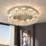 Flush Mount Chandelier Providing Bright and Elegant Ceiling Illumination