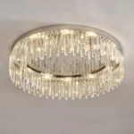Flush Mount Chandelier with Polished Chrome Stainless Steel Frame