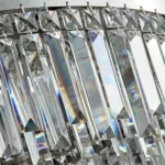 Flush Mount Chandelier Close-up of Premium K9 Crystal Refraction