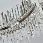 Flush Mount Chandelier Layered Irregular Crystal Arrangement Detail