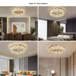 Flush Mount Chandelier Ideal for Dining Room Living Room and Bedroom