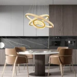 Modern Gold Ring Chandelier for Luxury Kitchen Island