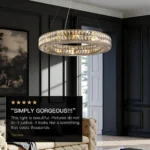 Stunning Large Crystal Chandelier Customer Installation in a Luxury Living Room