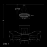 25.5 Inch Large Crystal Chandelier Dimensions and Interior Scale Guide