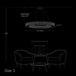 43.3 Inch Grand Large Crystal Chandelier Dimensions for High Ceiling Spaces