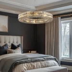 Large Crystal Chandelier Providing Soft and Elegant Lighting for Bedrooms