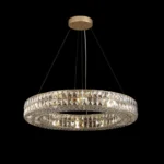 Studio Shot of Large Crystal Chandelier Against a Professional Black Background