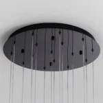 Large Foyer Chandelier Sturdy Black Metal Ceiling Canopy Detail
