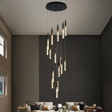 Large Foyer Chandelier as a Luxury Living Room Centerpiece