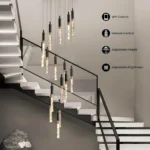 Large Foyer Chandelier Features with Remote Control Dimming