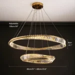 Dimensions Guide for Two-Ring LED Chandelier (31.5" + 23.6")