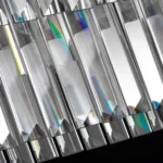 High Refractive Index Sparkling Glass Prisms of Linear Crystal Chandelier