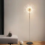 Minimalist Luxury Crystal Floor Lamp Styled in a Contemporary Lounge Area