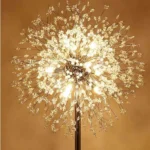 Detailed View of the Fireworks Crystal Sphere and G9 Bulb Base for Floor Lamp