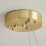 Close-up of Modern Gold Chandelier Brass Finished Ceiling Canopy
