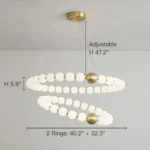 40 Inch Modern Gold Chandelier Dimensions for Large Living Spaces