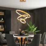 Modern Ring Chandelier in Minimalist Dining Room