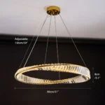 Size Guide for a Single Gold LED Ring Chandelier (31.5 Inch)