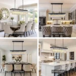 Rectangular Black Chandelier for Dining Room and Kitchen Island
