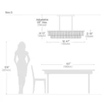 47 Inch Rectangular Crystal Chandelier Dimensions and Scale Guide