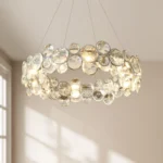 Close-up of Round Crystal Chandelier with K9 Crystal Details