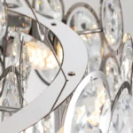 Real Shot of Vintage Crystal Chandelier in Dining Room Setting