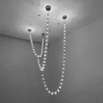 Modern necklace inspired chandelier with clear crystal beads for minimalist interior decor