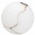 Detailed View of Sputnik Chandelier Milk Glass Shade and Plated Gold Brass Hardware