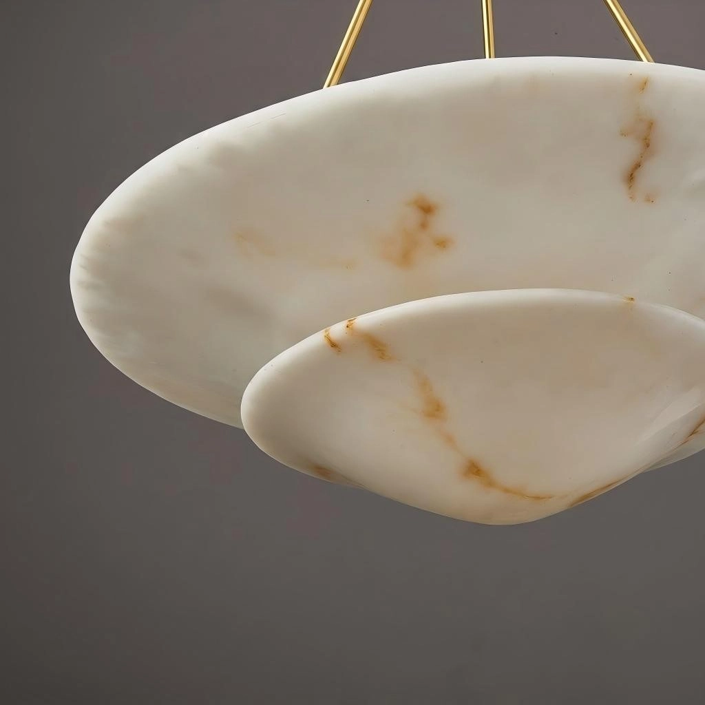 technical dimensions drawing and size buying guide for modern alabaster pendant light fixture variations