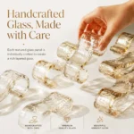 Handcrafted textured glass panels for tiered glass chandelier