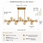 Dimensions and specifications of Mid Century Modern Chandelier