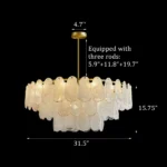 Cloud chandelier 31.5 inch size with three adjustable down rods