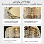 K9 crystal chandelier craftsmanship and crystal detail features