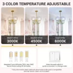 Glass bubble chandelier with 3000K, 4500K and 6000K color temperature options