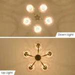 5-light glass bubble chandelier with upward and downward light configurations