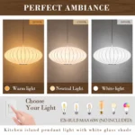 Lantern pendant light showing warm 3000K, neutral 4500K, and white 6000K lighting with compatible E26 bulb options