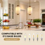 Milk glass pendant lights for kitchen island with E12 bulb compatibility